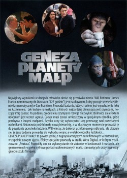 Tył ulotki filmu 'Geneza Planety Małp'